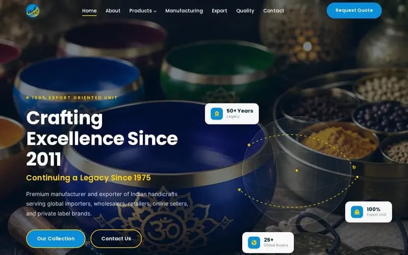 New Design Exports website homepage