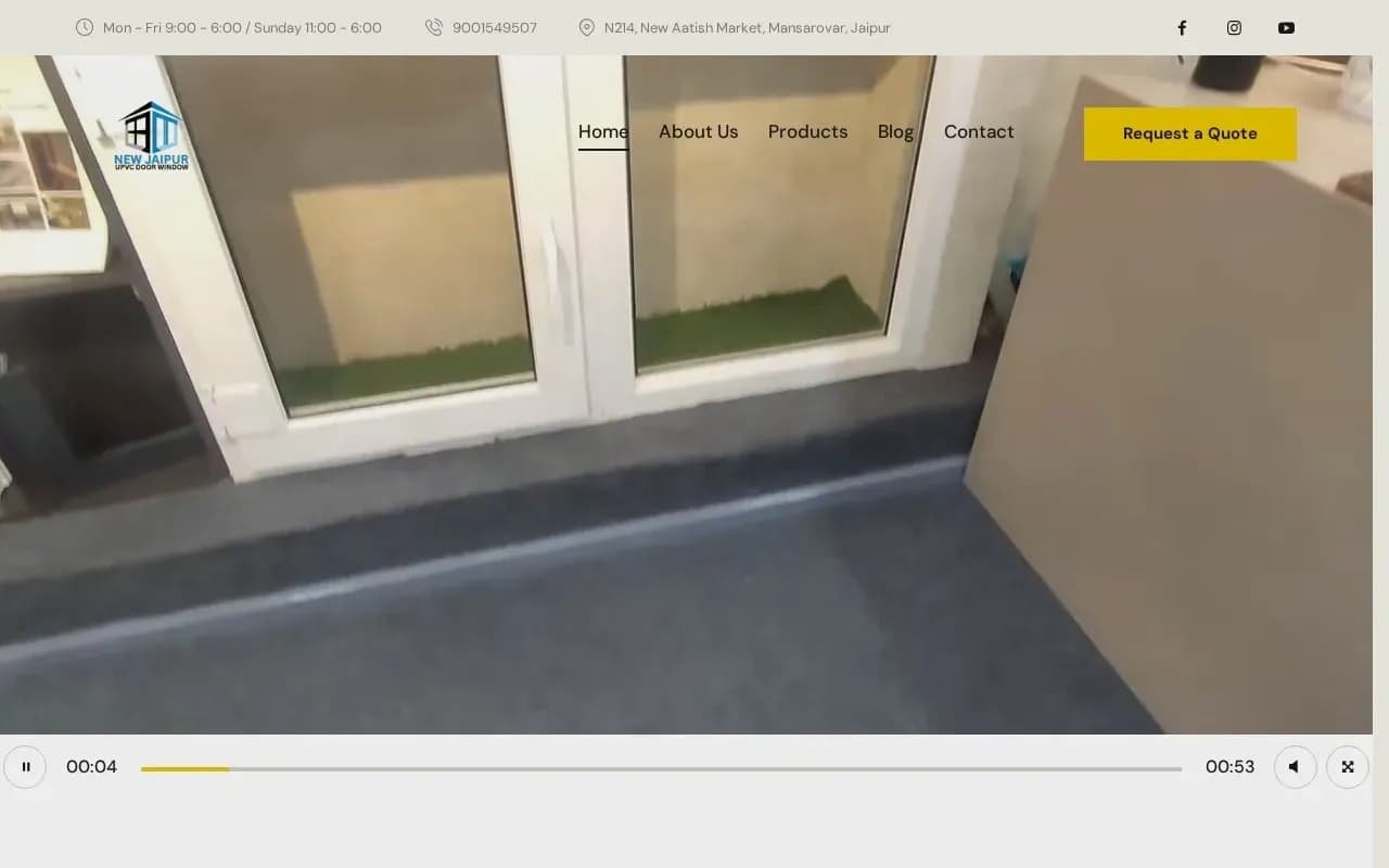 New Jaipur UPVC Door Windows website homepage