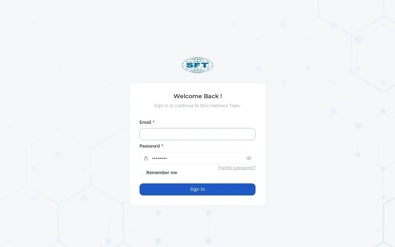 Shiv Fastners Tools website homepage
