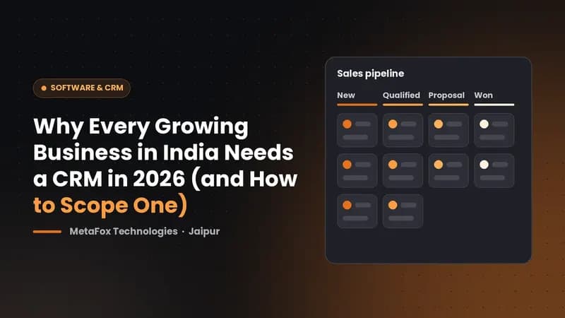 Cover: Why Every Growing Business in India Needs a CRM in 2026 (and How to Scope One)