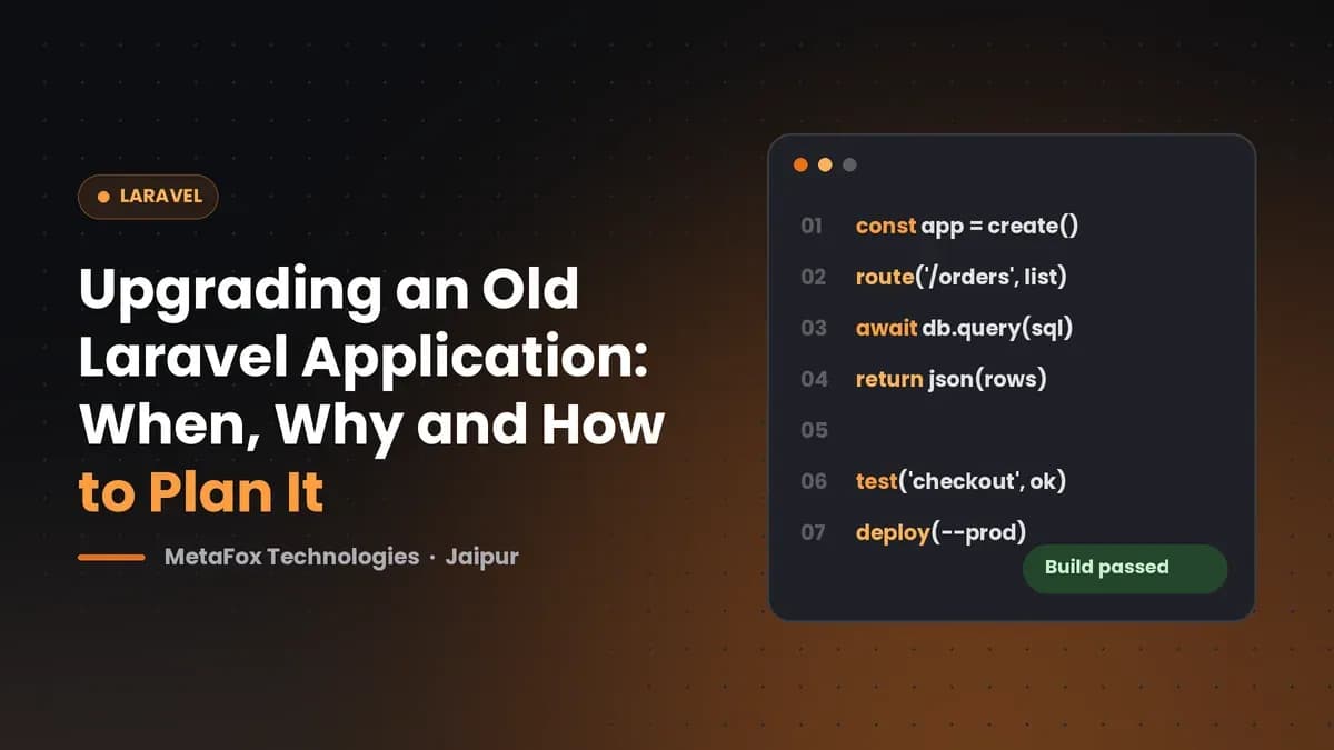 Cover: Upgrading an Old Laravel Application: When, Why and How to Plan It