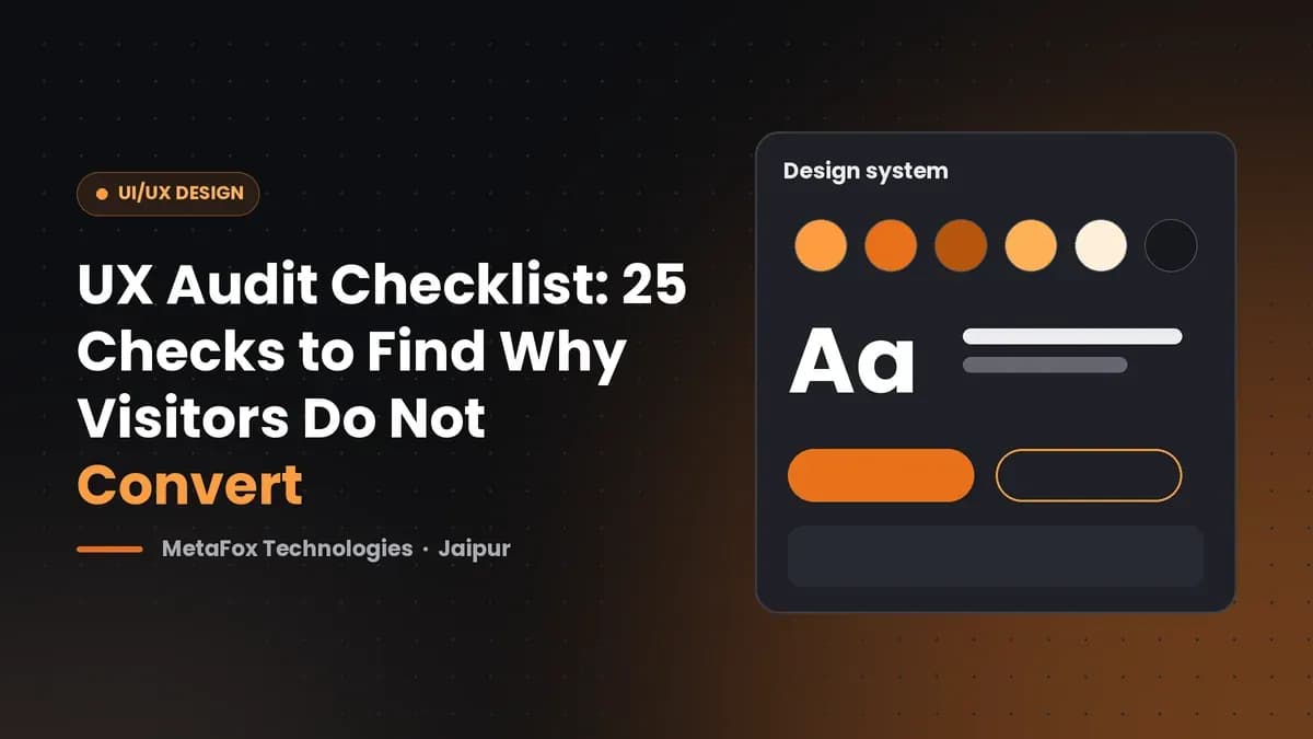 Cover: UX Audit Checklist: 25 Checks to Find Why Visitors Do Not Convert