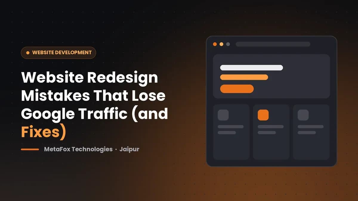 Cover: Website Redesign Mistakes That Lose Google Traffic (and Fixes)