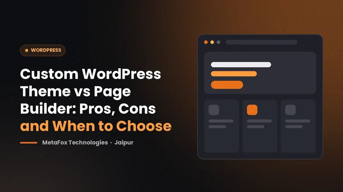 Cover: Custom WordPress Theme vs Page Builder: Pros, Cons and When to Choose