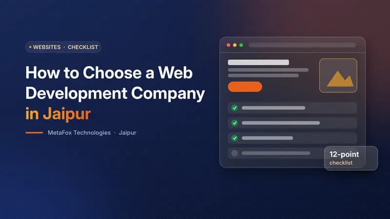 Cover illustration: How to Choose a Web Development Company in Jaipur: A 12-Point Checklist