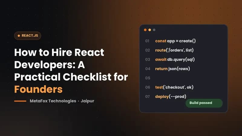 Cover: How to Hire React Developers: A Practical Checklist for Founders