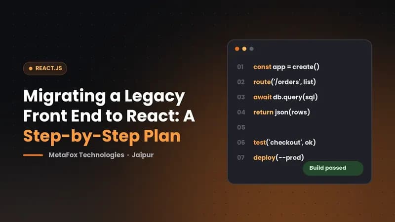 Cover: Migrating a Legacy Front End to React: A Step-by-Step Plan