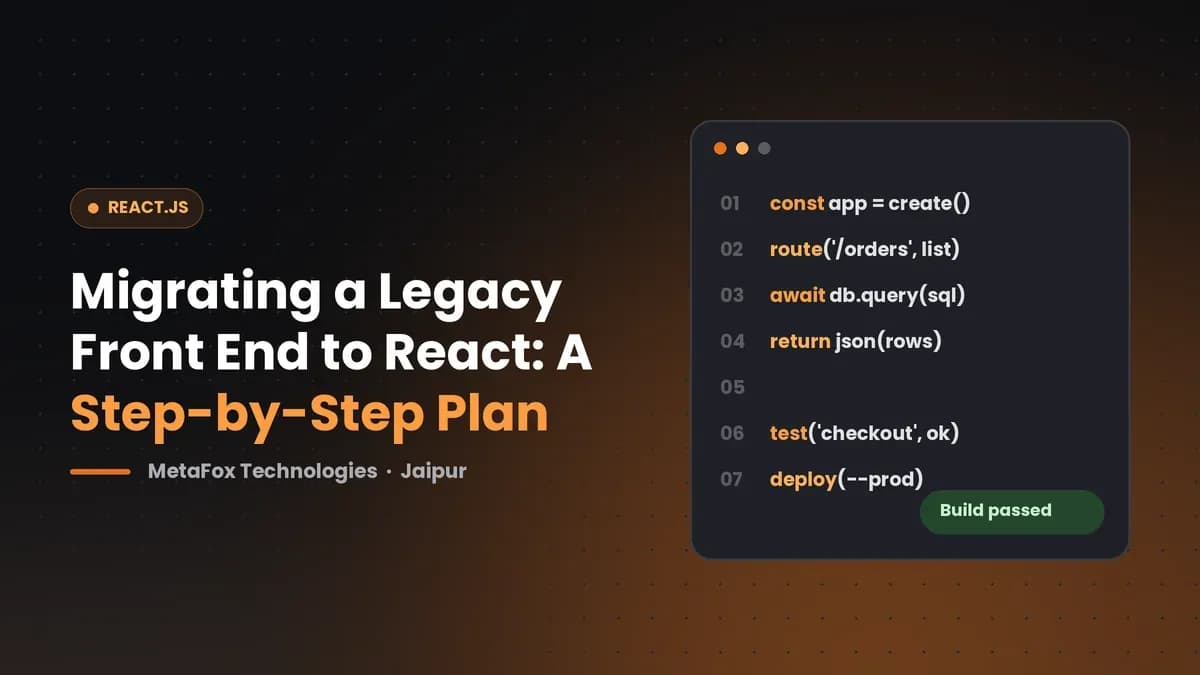 Cover: Migrating a Legacy Front End to React: A Step-by-Step Plan