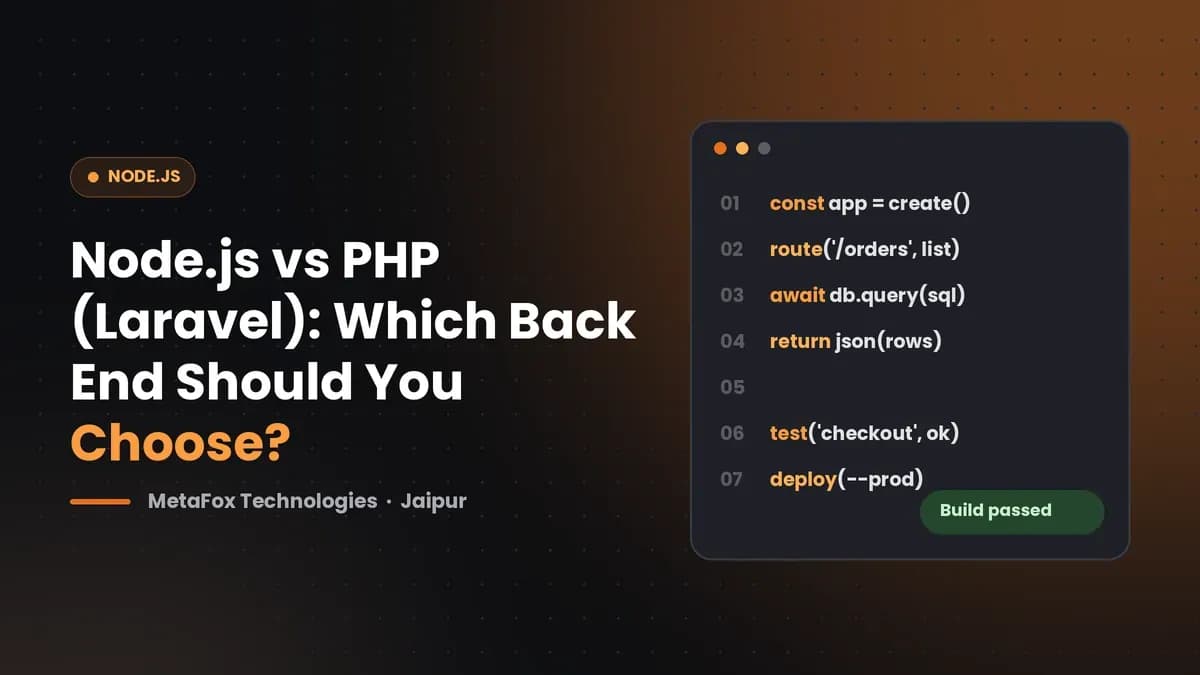 Cover: Node.js vs PHP (Laravel): Which Back End Should You Choose?