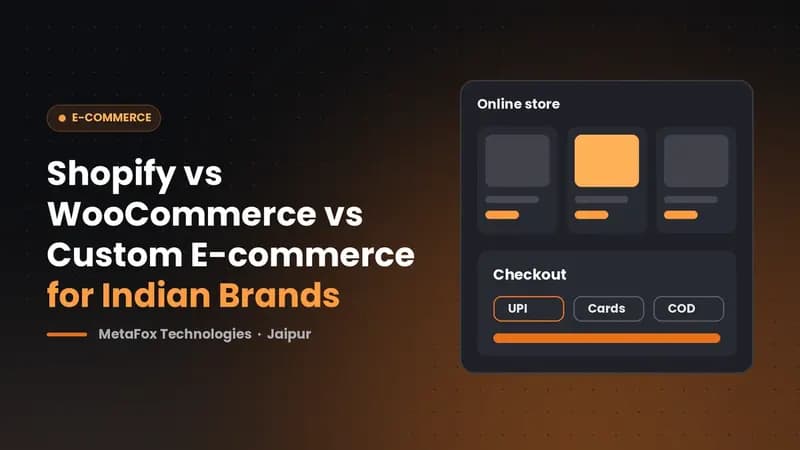 Cover: Shopify vs WooCommerce vs Custom E-commerce for Indian Brands