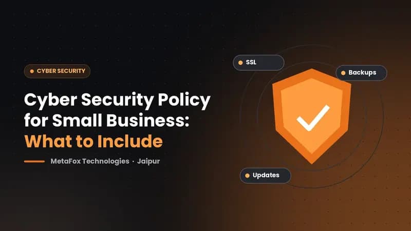 Cover: Cyber Security Policy for Small Business: What to Include