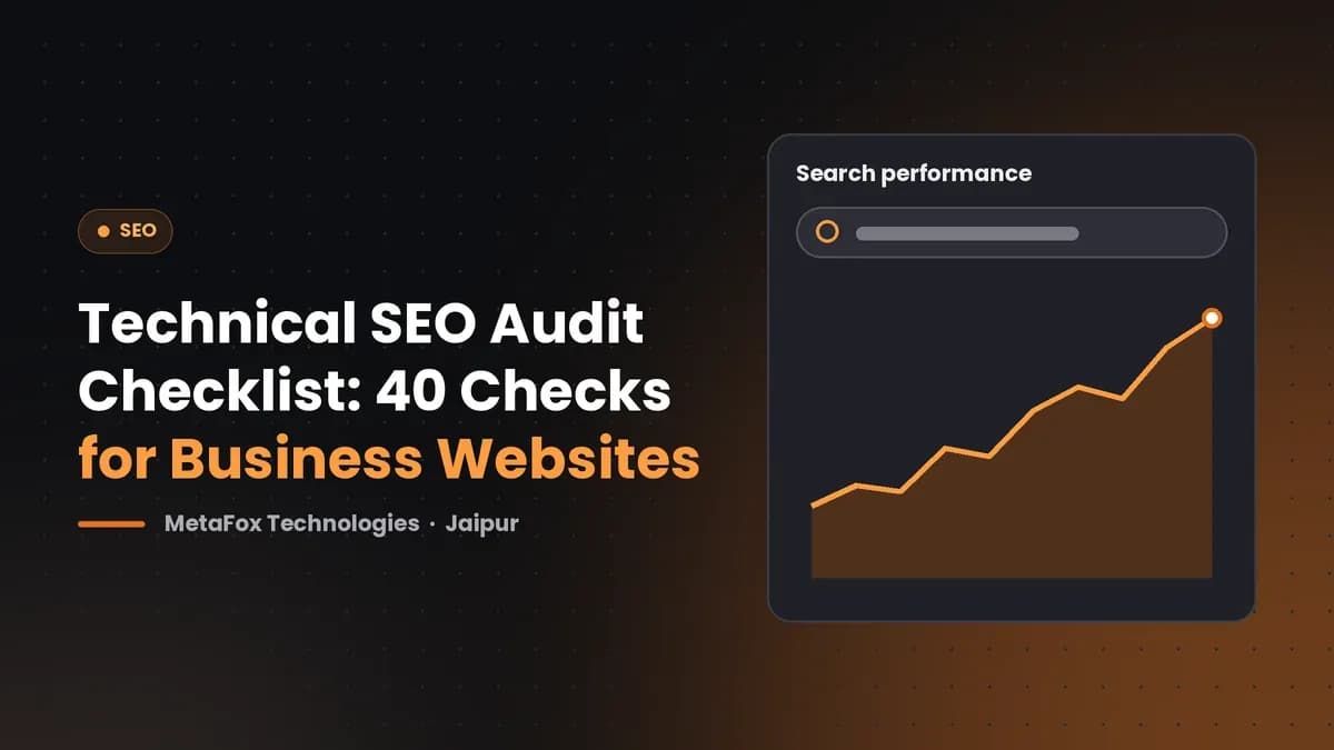 Cover: Technical SEO Audit Checklist: 40 Checks for Business Websites