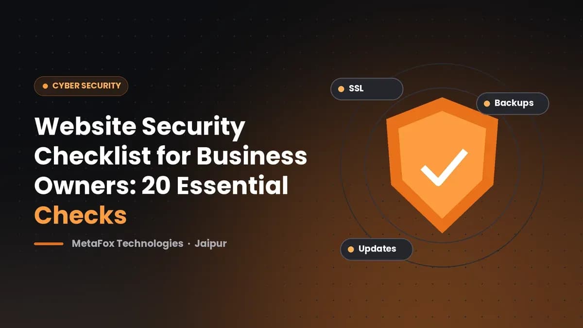 Cover: Website Security Checklist for Business Owners: 20 Essential Checks