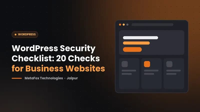 Cover: WordPress Security Checklist: 20 Checks for Business Websites